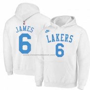 Felpa con Cappuccio Los Angeles Lakers LeBron James Classic 2022-23 Bianco