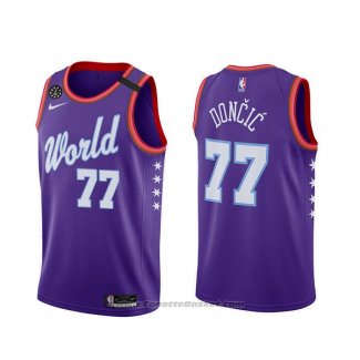 Maglia 2020 Rising Star Luka Doncic #77 World Viola