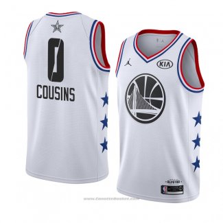 Maglia All Star 2019 Golden State Warriors Demarcus Cousins #0 Bianco