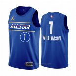 Maglia All Star 2021 Orleans Pelicans Zion Williamson #1 Blu