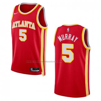 Maglia Atlanta Hawks Dejounte Murray #5 Icon 2022-23 Rosso