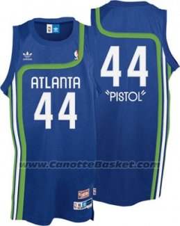 Maglia Atlanta Hawks Pistol Pete #44 Retro Blu