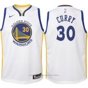 Maglia Bambino Golden State Warriors Stephen Curry #30 2017-18 Bianco
