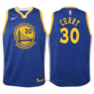 Maglia Bambino Golden State Warriors Stephen Curry #30 2017-18 Blu
