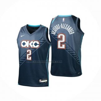 Maglia Bambino Oklahoma City Thunder Shai Gilgeous Alexander No 2 Citta 2025-26 Blu