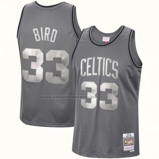 Maglia Boston Celtics Larry Bird NO 33 Mitchell & Ness 1985-86 Grigio