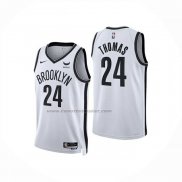 Maglia Brooklyn Nets Cameron Thomas No 24 Association 2024-25 Bianco