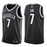 Maglia Brooklyn Nets Jeremy Lin #7 Icon 2017-18 Nero