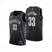 Maglia Brooklyn Nets Nic Claxton No 33 Citta 2025-26 Nero