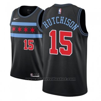 Maglia Chicago Bulls Chandler Hutchison #15 Citta 2018-19 Nero