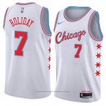 Maglia Chicago Bulls Justin Holiday #7 Citta 2018 Bianco