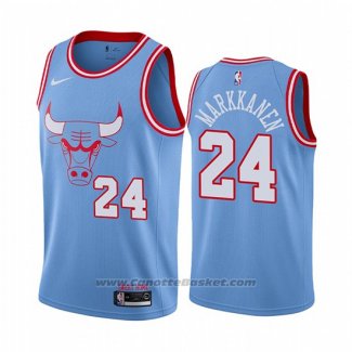 Maglia Chicago Bulls Lauri Markkanen #24 Citta Blu