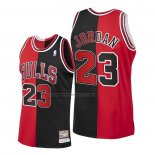 Maglia Chicago Bulls Michael Jordan NO 23 Split Nero Rosso