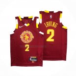 Maglia Cleveland Cavaliers Kyrie Irving #2 Citta Rosso