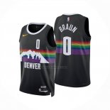 Maglia Denver Nuggets Christian Braun No 0 Citta 2025-26 Nero