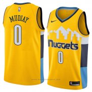 Maglia Denver Nuggets Emmanuel Mudiay #0 Statement 2018 Giallo