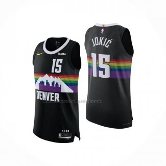 Maglia Denver Nuggets Nikola Jokic No 15 Citta Authentic 2025-26 Nero