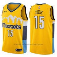 Maglia Denver Nuggets Nikola Jokic #15 Statement 2017-18 Giallo