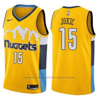 Maglia Denver Nuggets Nikola Jokic #15 Statement 2017-18 Giallo