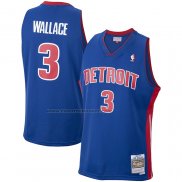 Maglia Detroit Pistons Ben Wallace NO 3 Mitchell & Ness 2003-04 Blu