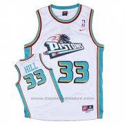 Maglia Detroit Pistons Grant Hill #33 Retro Bianco