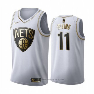 Maglia Golden Edition Brooklyn Nets Kyrie Irving #11 Bianco