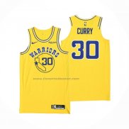 Maglia Golden State Warriors Stephen Curry NO 30 Hardwood Classic Autentico Giallo