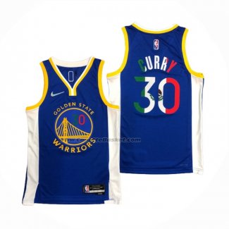 Maglia Golden State Warriors Stephen Curry #30 Icon Royal Special Mexico Edition Blu