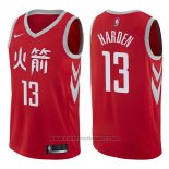 Maglia Houston Rockets James Harden #13 Citta 2017-18 Rosso