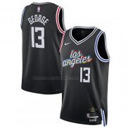 Maglia Los Angeles Clippers Paul George NO 13 Citta 2022-23 Nero