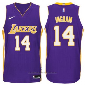 Maglia Los Angeles Lakers Brandon Ingram #14 2017-18 Viola