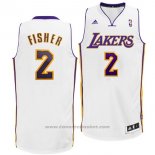 Maglia Los Angeles Lakers Derek Fisher #2 Bianco
