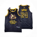 Maglia Los Angeles Lakers Kobe Bryant #24 Black Mamba Snakeskin Nero