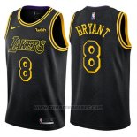 Maglia Los Angeles Lakers Kobe Bryant #8 Citta 2017-18 Nero