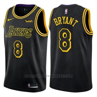 Maglia Los Angeles Lakers Kobe Bryant #8 Citta 2017-18 Nero