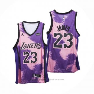 Maglia Los Angeles Lakers LeBron James #23 Fashion Royalty Viola