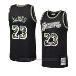 Maglia Los Angeles Lakers Lebron James #23 Camuffamento Nero