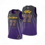 Maglia Los Angeles Lakers Luka Doncic No 77 Citta 2024-25 Viola