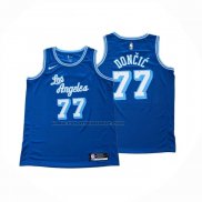 Maglia Los Angeles Lakers Luka Doncic No 77 Classic 2024-25 Blu