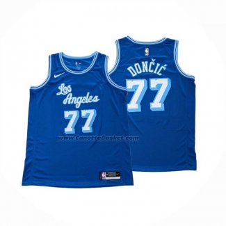 Maglia Los Angeles Lakers Luka Doncic No 77 Classic 2024-25 Blu