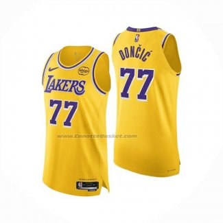 Maglia Los Angeles Lakers Luka Doncic No 77 Icon Authentic 2025-26 Giallo