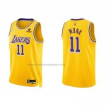 Maglia Los Angeles Lakers Malik Monk NO 11 75th Anniversary 2021-22 Giallo