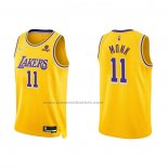 Maglia Los Angeles Lakers Malik Monk NO 11 75th Anniversary 2021-22 Giallo