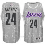 Maglia Luci Della Citta Los Angeles Lakers Kobe Bryant #24 Grigio