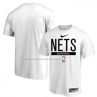 Maglia Manica Corta Brooklyn Nets Practice Performance 2022-23 Bianco