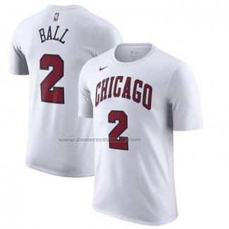 Maglia Manica Corta Chicago Bulls Lonzo Ball Citta 2022-23 Bianco