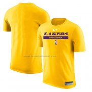 Maglia Manica Corta Los Angeles Lakers Practice Performance 2022-23 Giallo