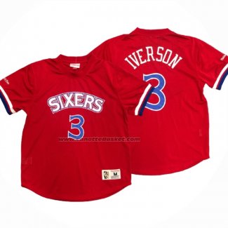 Maglia Manica Corta Philadelphia 76ers Allen Iverson NO 3 Rosso