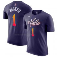 Maglia Manica Corta Phoenix Suns Devin Booker Citta 2023-24 Viola