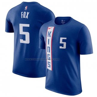 Maglia Manica Corta Sacramento Kings De'aaron Fox Citta 2023-24 Blu